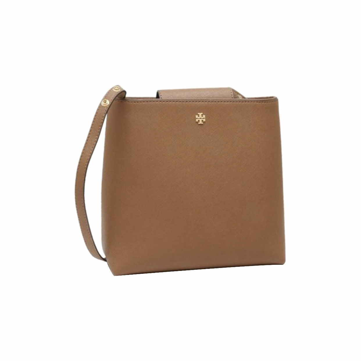 精選★TORY BURCH Emerson 金色雙T粒面按扣皮革中號水桶包134840(預購)~【夏日美包★菲尼斯 國際精品↘3折起】 2