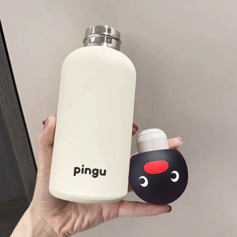 12552024新款可愛pingu企鵝保溫杯316不銹鋼大容量水杯學生便攜隨行杯【宜家良品百貨】