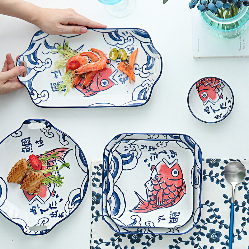 碗碟套裝家用碗盤組合網紅創意個性陶瓷盤子高檔輕奢喬遷新居餐具