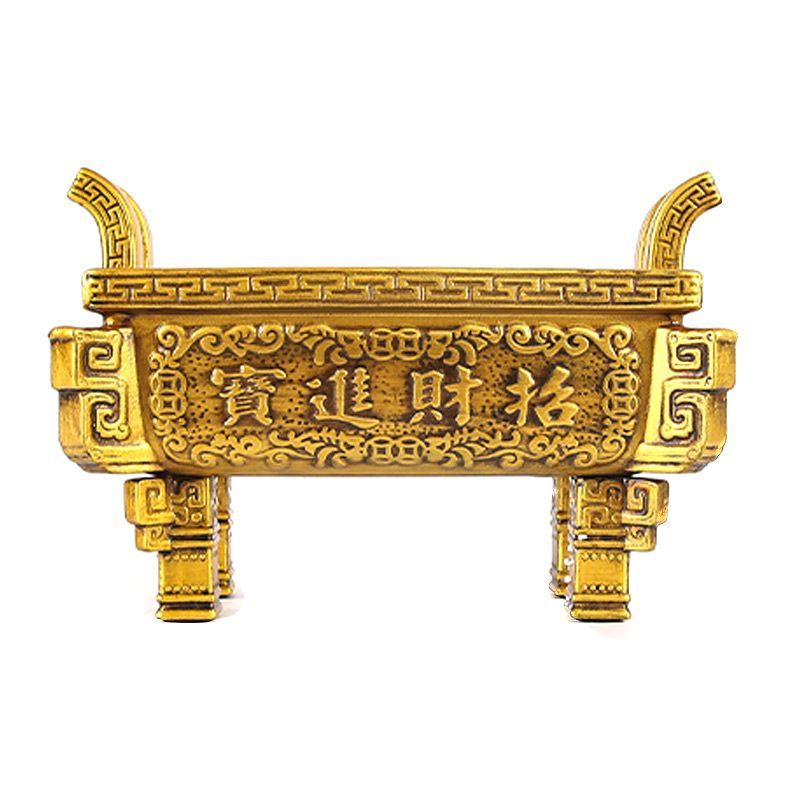 高良】中国美術 古銅青銅 佛字文四方香炉 鼎 古玩 CGPZ 青銅器仿古擺件
