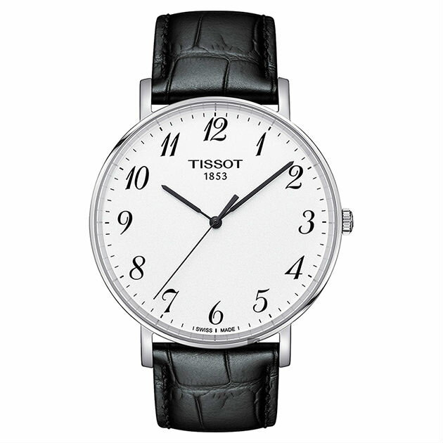 TISSOT 天梭表T1096101603200Everytime經典時尚紳士石英腕錶/黑+白 42mm