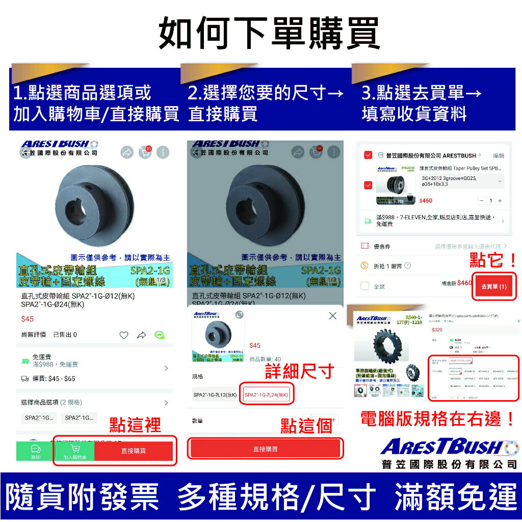 直孔式皮帶輪組 SPB6″-2G-Ø25(K=7x3.5) 3