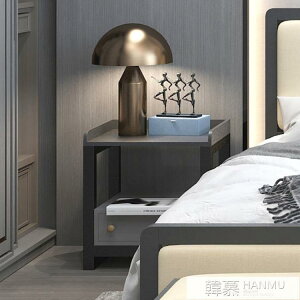 熱銷新品 床頭櫃簡約現代網紅北歐鐵藝床頭櫃床邊小櫃子公寓極簡床頭收納櫃