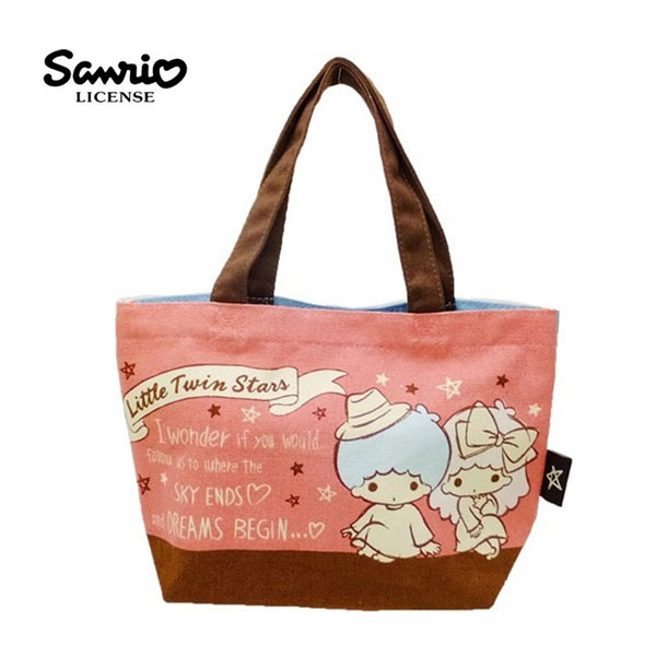 <br/><br/>  【日本正版】雙子星 KIKILALA 帆布 手提袋 便當袋 三麗鷗 Sanrio - 443009<br/><br/>