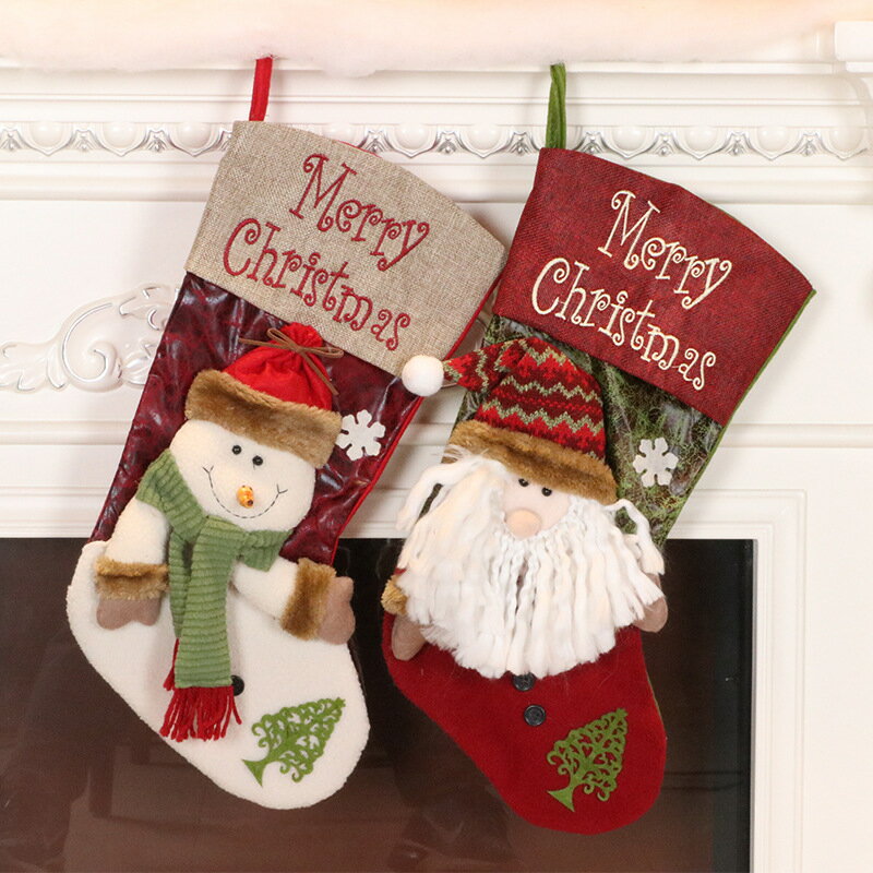 平安夜聖誕裝飾兒童聖誕襪禮物袋糖果袋聖誕節掛件聖誕襪子聖誕袋