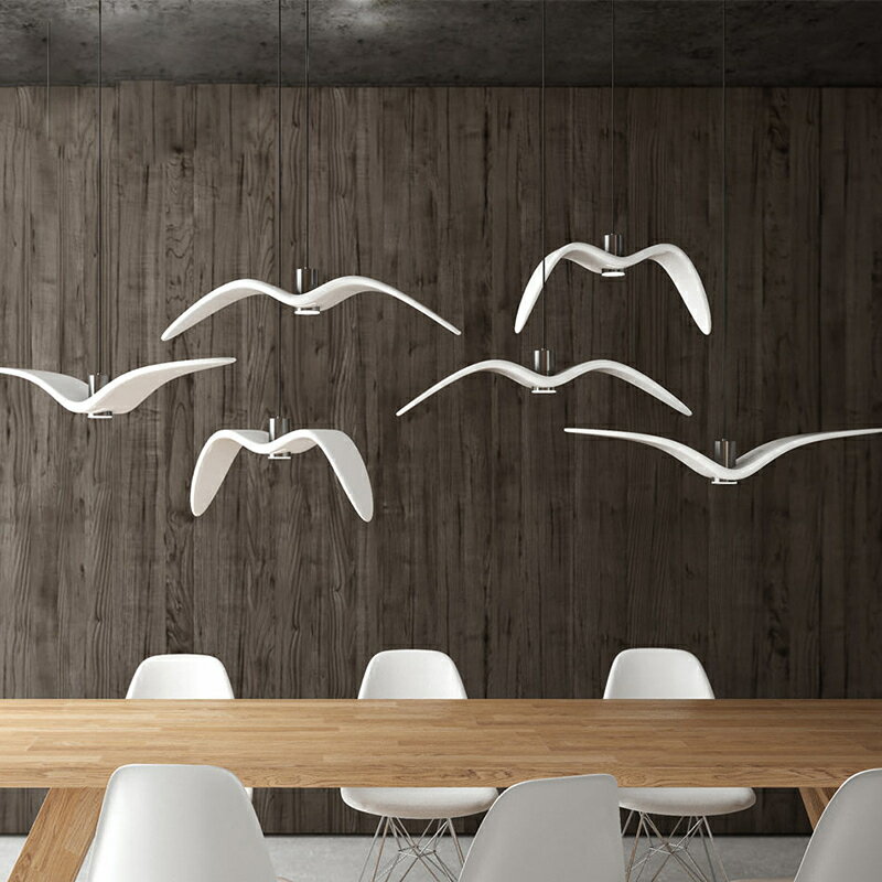 北歐餐廳燈設計師創意個性咖啡廳吧臺服裝店單頭LED海鷗小鳥吊燈