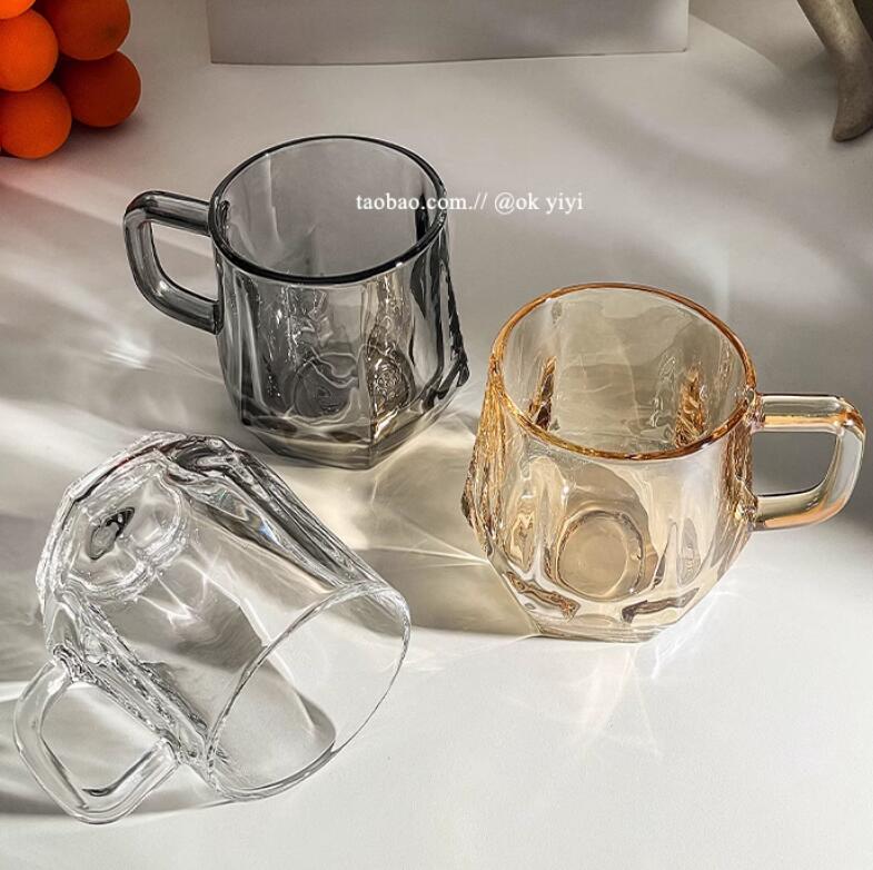 帶把手玻璃杯ins風家用客廳喝水杯子牛奶咖啡杯飲料果汁杯【繁星小鎮】