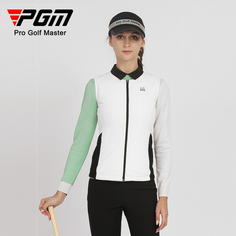【元素運動】PGM高爾夫馬甲女士秋冬季背心服裝加厚夾棉保暖運動衣服時尚外套