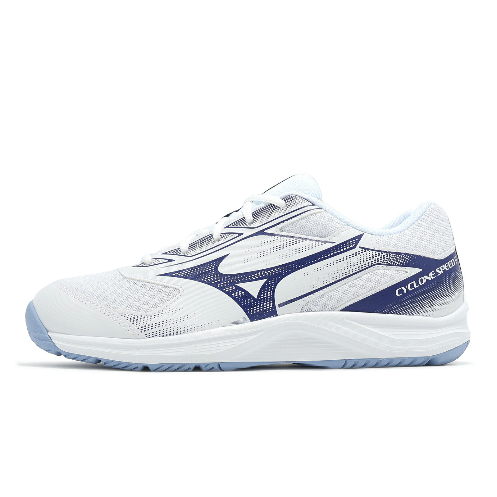 Mizuno 排球鞋 Cyclone Speed 5 男鞋 白 藍 羽排鞋 室內運動 緩震 美津濃 V1GA2580-11