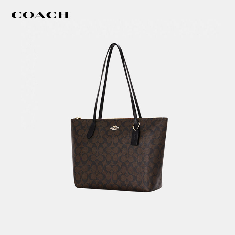 COACH/蔻馳輕奢時尚外出手提包單肩包通勤腋下包大容量托特包4455-享樂
