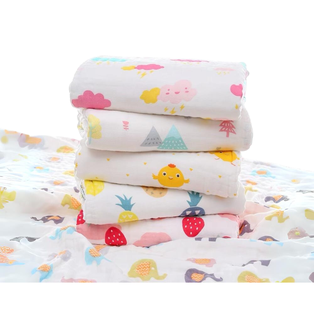 六層紗純棉嬰兒蓋毯 浴巾 哺乳巾 嬰兒被 空調被 包巾 新生兒蓋毯 幼兒園被子 1