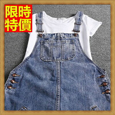 吊帶裙牛仔連身裙-顯瘦水洗磨破復古半身女裙子69i20【獨家進口】【米蘭精品】