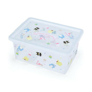 asdfkitty*sanrio家族酷企鵝茉莉兔大眼蛙 透明有蓋收納盒/口罩盒/防塵置物盒-可堆疊-日本正版商品
