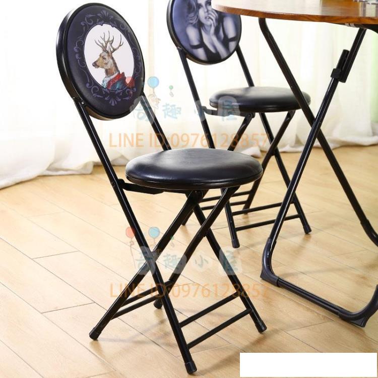 折疊椅子靠背凳子家用餐椅簡易宿舍時尚成人簡約便攜電腦椅