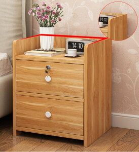 床頭櫃 帶鎖床頭櫃簡約現代簡易置物架出租房迷你小型儲物臥室床邊小櫃子