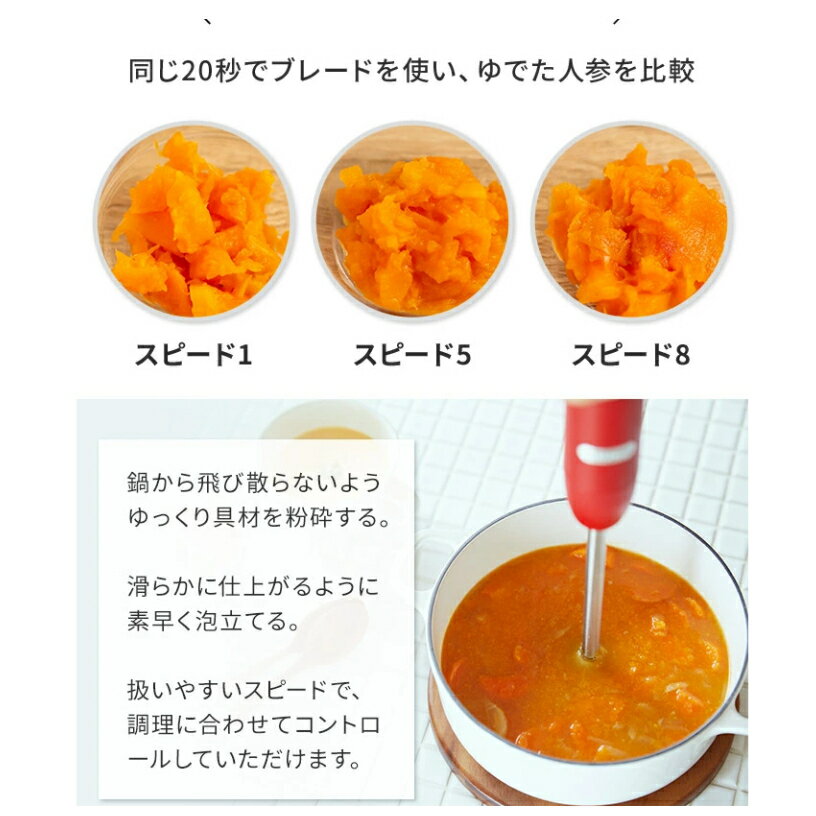 【日本牌 含稅直送】Vitantonio 手持式攪拌機 VHB-20 8段調速 輕便 易清潔 1機4用 離乳食製作 5