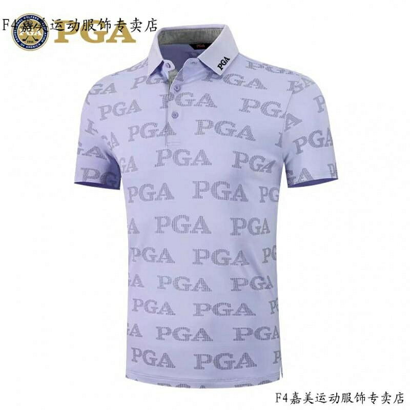 2023新款PGA夏季新款高爾夫POLO衫服裝男士短袖t恤高彈性透氣時尚Logo上衣可訂製