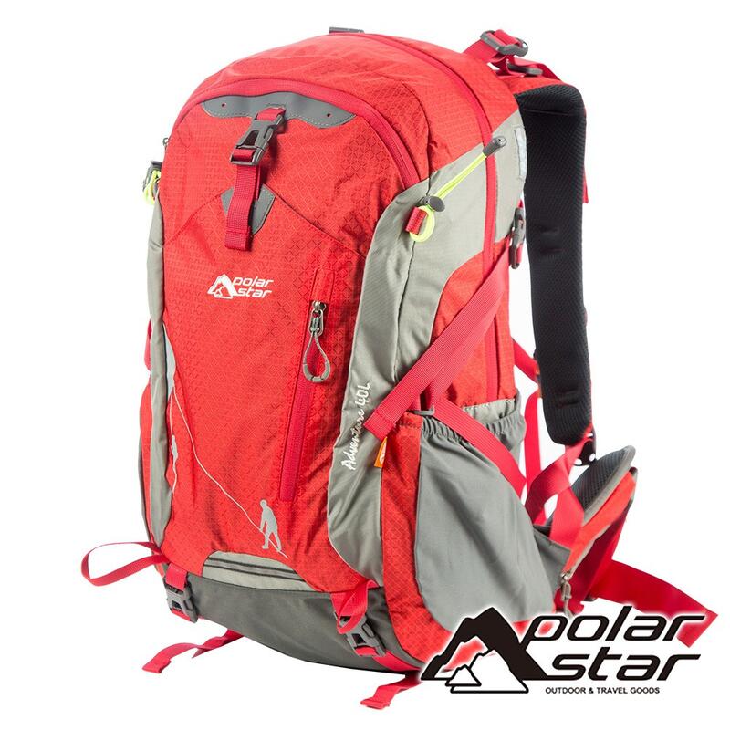 【PolarStar】透氣網架揹包40L『紅色』P19804