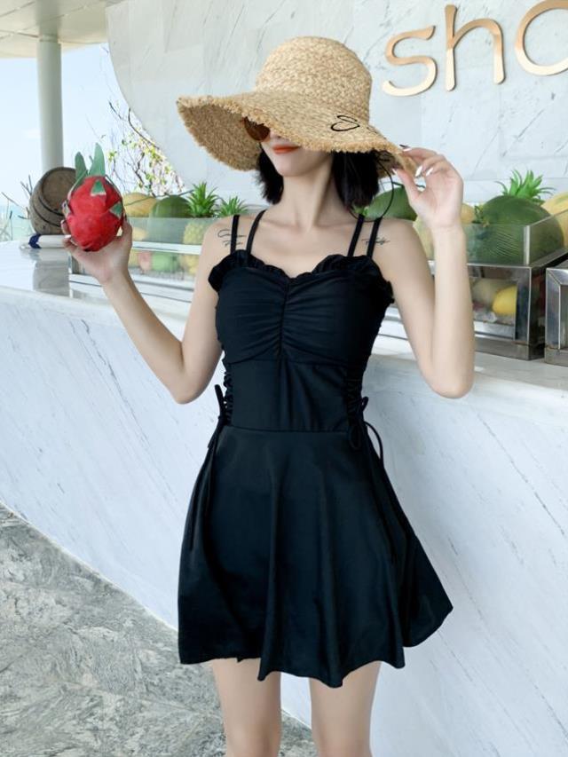 女士泳衣新款遮肚子三亞顯瘦夏甜美泡溫泉服裝連體聚攏保守型