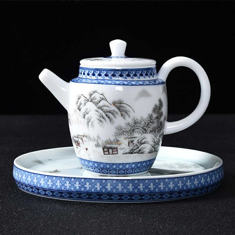陶瓷茶壺單壺白瓷功夫茶具 家用手工西施壺過濾泡茶器大號