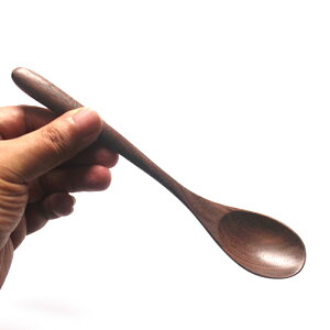 原木 日式黑胡桃木勺子 天然整木長柄家用實木湯勺粥勺甜品蜂蜜勺