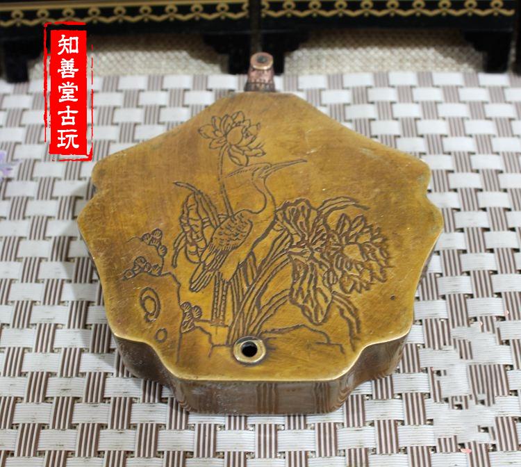 古玩雜項水滴硯臺磨墨水盂黃銅水滴文房四寶銅器硯滴擺件4款