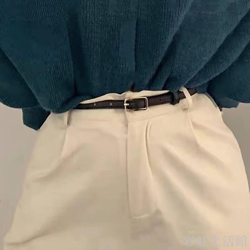 韓國復古小皮帶女時尚簡約百搭休閑配連衣裙牛仔褲大衣細款腰帶潮
