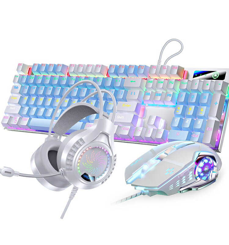 銀雕ZK3機械鍵盤青軸黑軸電競游戲辦公鍵鼠套裝金屬面板USB通用