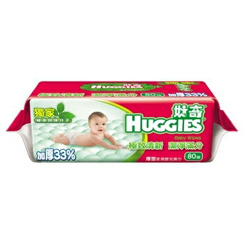好奇 厚型柔潤嬰兒濕巾-綠茶新配方(80張/包) [大買家]