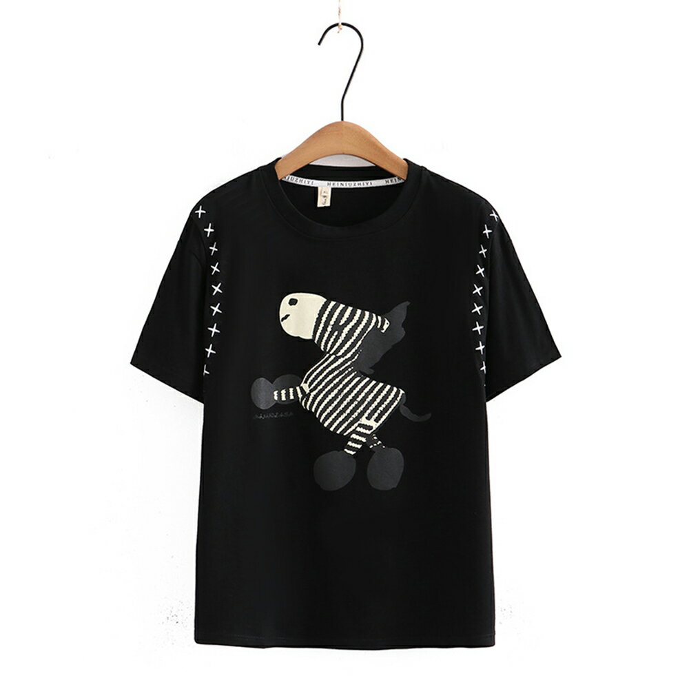 ＊ORead＊卡通斑馬印花圓領短袖套頭上衣(2色XL~4XL)