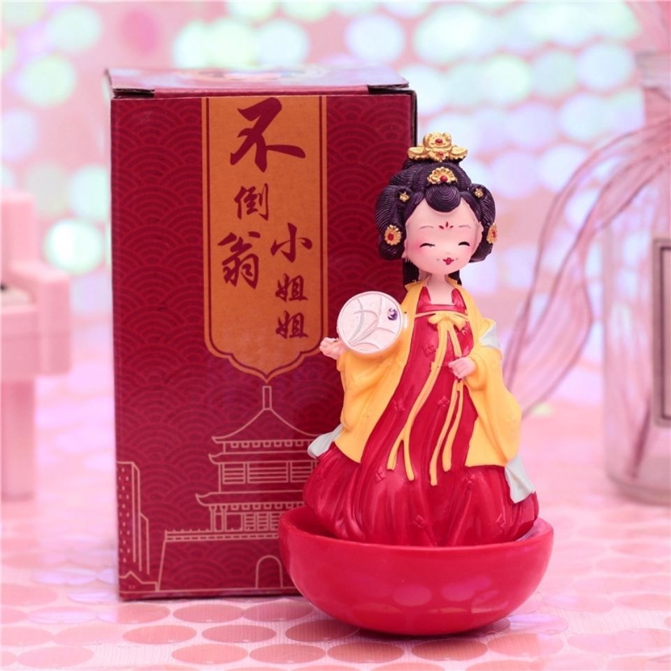 古中國風唐朝不倒翁小姐姐少女心桌面裝飾學生節日禮品可愛擺件