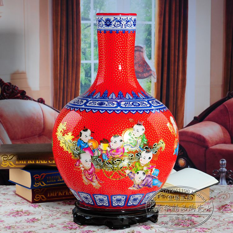 正品 景德鎮陶瓷花瓶 客廳落地大花瓶 高檔瓷器擺件 家居裝飾瓷瓶