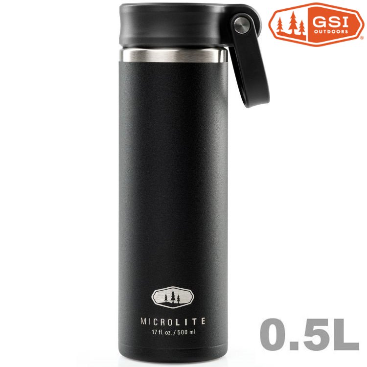GSI MicroLite 500 Twist 輕量不銹鋼真空保溫瓶 0.5L 67185 黑
