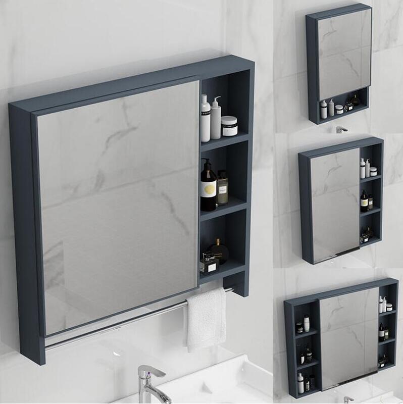 北歐式鏡櫃鏡箱太空鋁浴室櫃組合單獨收層盒衛生間掛墻式儲物鏡