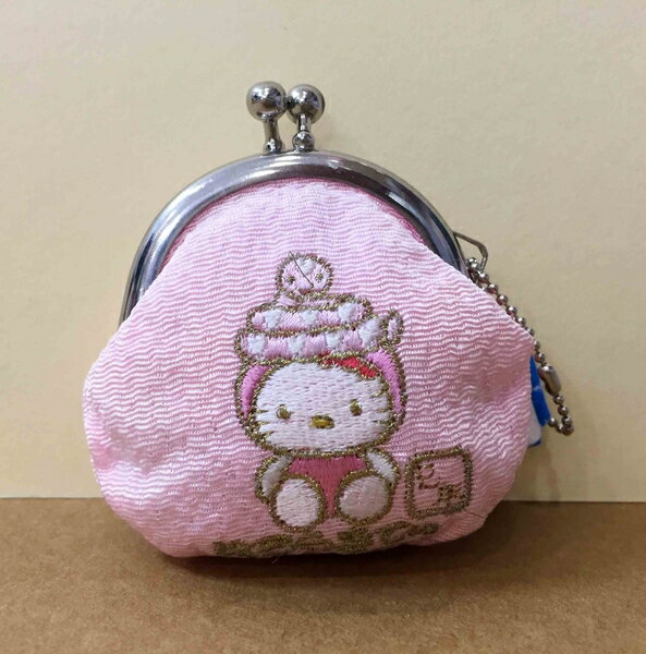 【震撼精品百貨】Hello Kitty 凱蒂貓-珠扣零錢包-KITTY和風系列-蛇圖案*05248