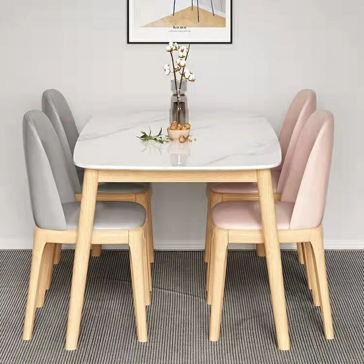 巖板餐桌 小戶型家用餐桌 餐椅組合 小桌子 長方桌 四人桌椅 6人餐椅