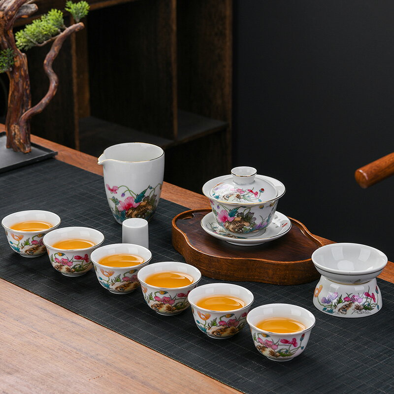 白瓷功夫茶具套裝家用辦公室泡茶用品中式高檔羊脂玉茶壺茶杯小套