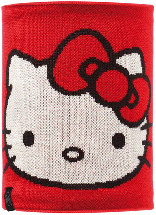 【【蘋果戶外】】BUFF BF107991 西班牙 紅色經典 KITTY 兒童雙面針織 polar 保暖領巾頸圍魔術頭巾