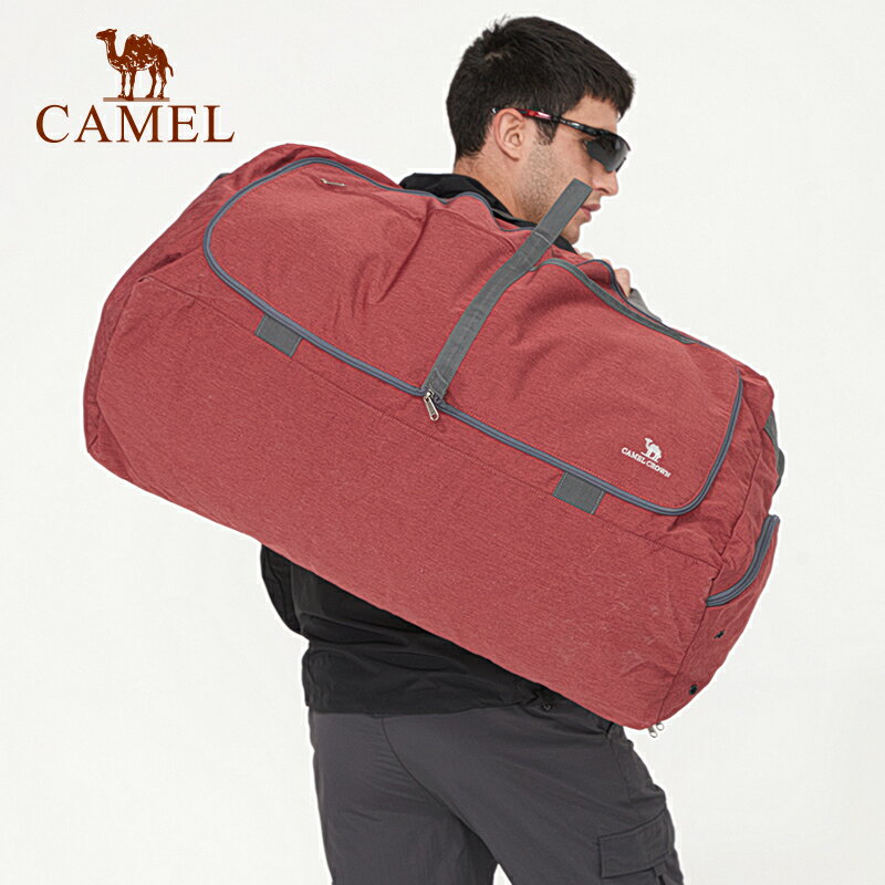 旅行包 旅行袋 駱駝手提收納包男女大容量折疊旅行袋短途斜挎包輕便行李包健身包