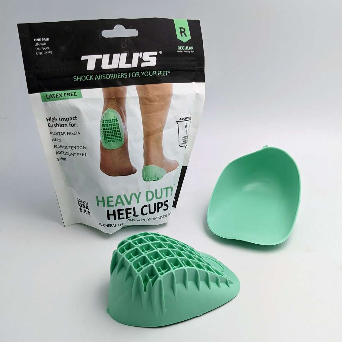 [4美國直購少量現貨] Tuli's 加強型足跟墊 鞋跟墊 美國製 Heavy Duty Heel Cups 適久站籃球排球羽球網球登山 (TA1)Regular#10212
