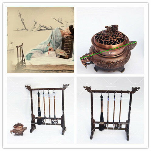 中国美術 唐木造 紅木 筆掛 14本掛 筆架 書道具 /検) 木製 木造 細密細工 古美術品 影樓古裝拍照擺件中國風古典攝影道具文房四寶毛筆架子筆掛筆擱| 協貿