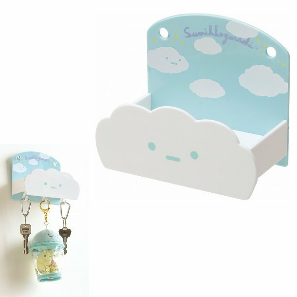 asdfkitty*日本san-x 角落生物 雲朵 鑰匙置物架/娃娃展示架-日本正版商品