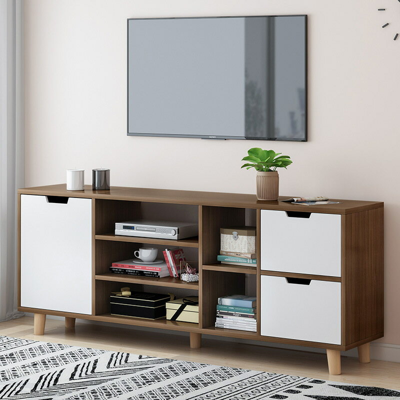 電視柜現代簡約小戶型北歐加高客廳簡易主臥室電視機邊柜組合墻柜