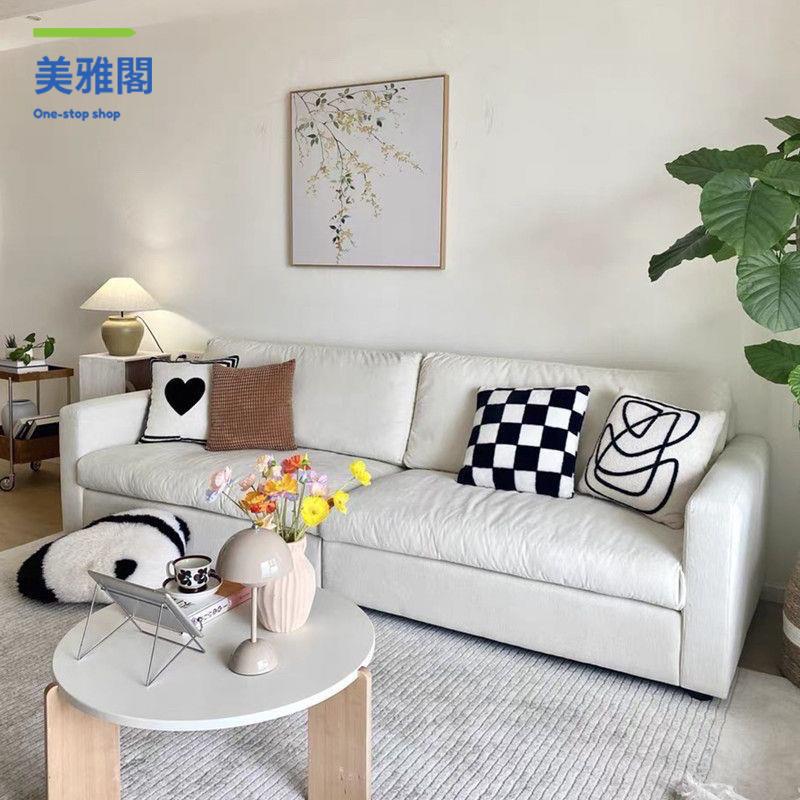 現貨直銷！布藝沙發 大型沙發 沙發 沙發椅 雙人沙發 雪尼爾亞麻沙發拆洗現代簡約客廳新款小戶型奶油棉麻布藝沙發羽絨 特價出 免運 開發票【hua3/11】