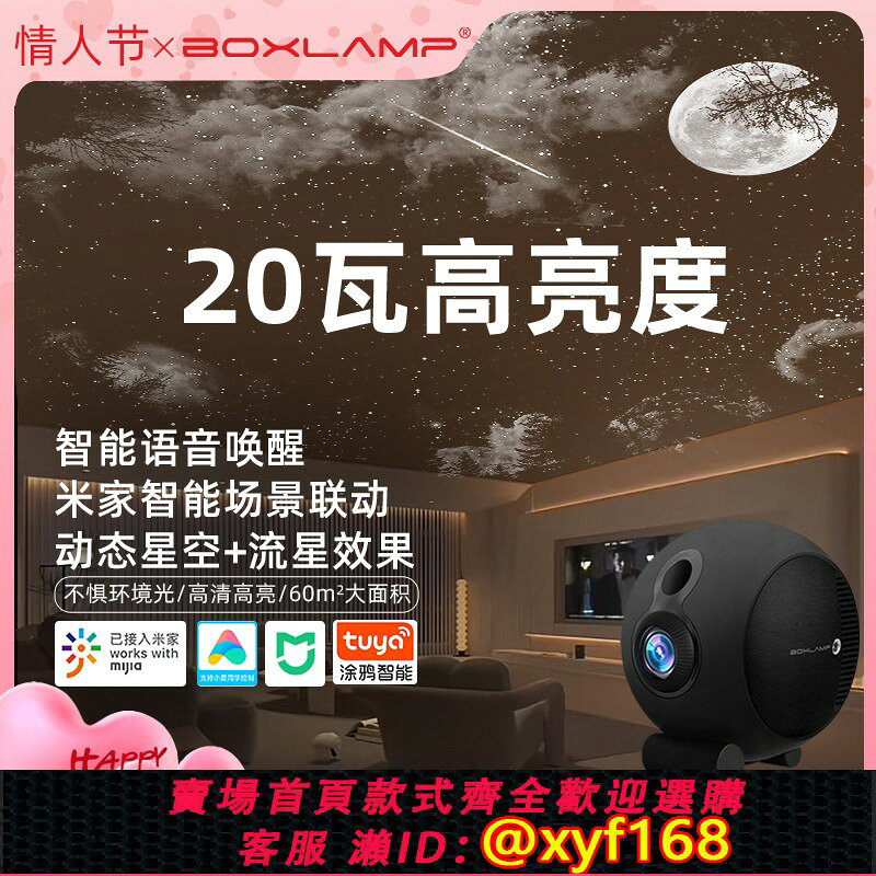 {台灣公司貨 可打統編}boxlamp氛圍燈臥室情調客廳高級感ins夫妻行房床頭星空頂投影夜燈