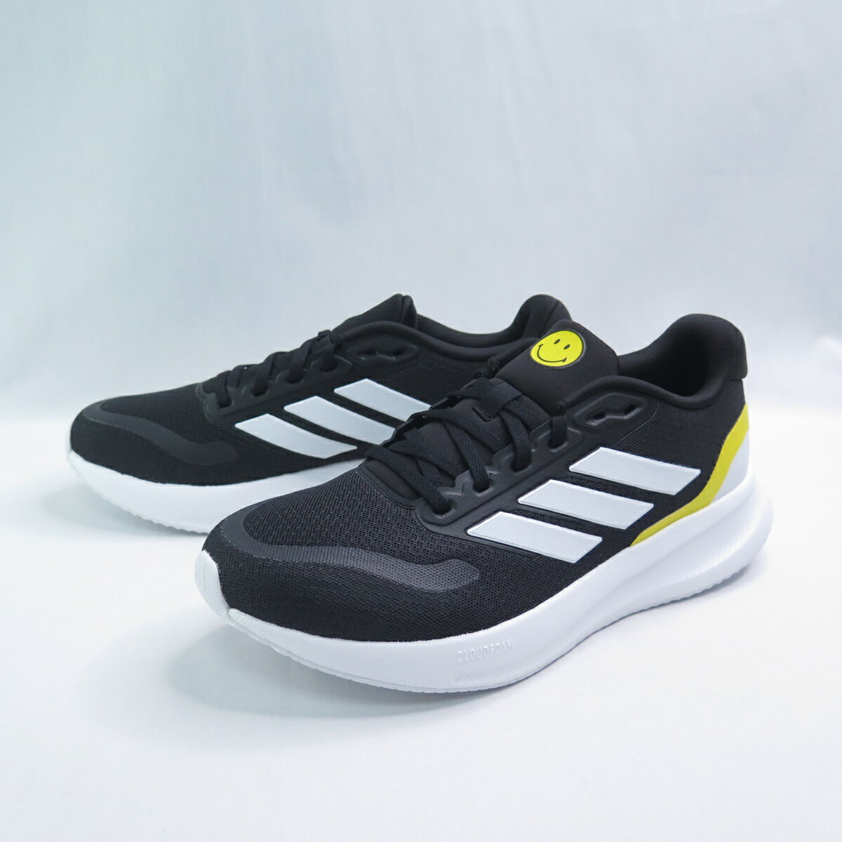 ADIDAS JQ3824 RUNFALCON 5 男慢跑鞋 黑x白黃 大尺碼【iSport愛運動】