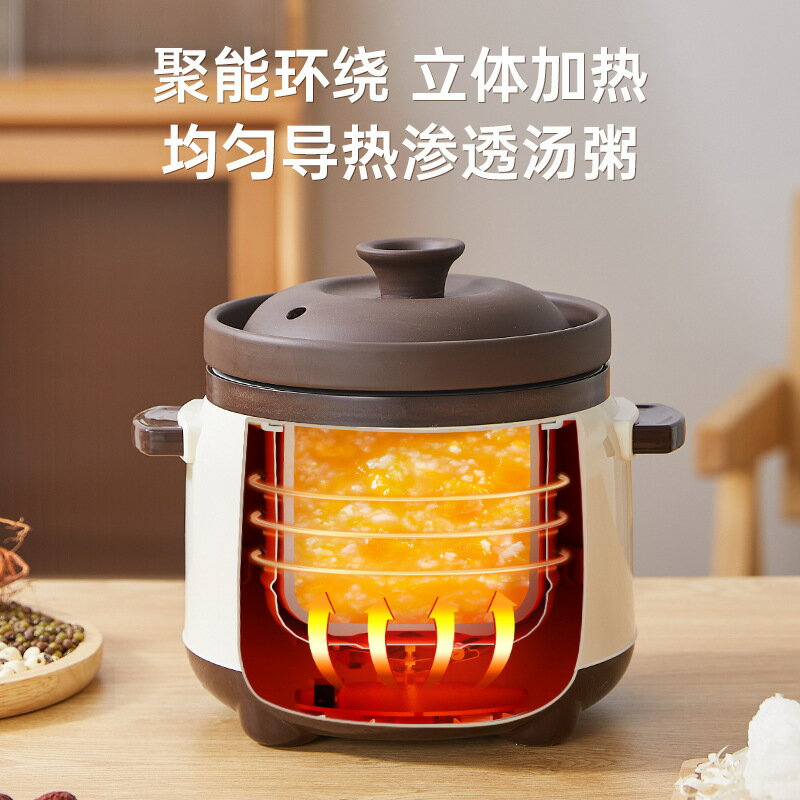 110V美規多功能電燉鍋家用紫砂煮粥煲湯砂鍋輔食燕窩燉盅小家電