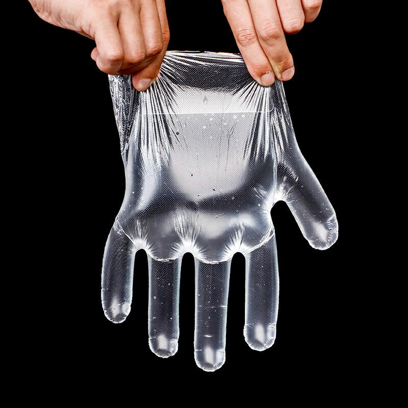 一次性手套 防護加厚一次性手套餐飲手膜食品吃龍蝦透明塑料PE薄膜手套透明 【CM6534】