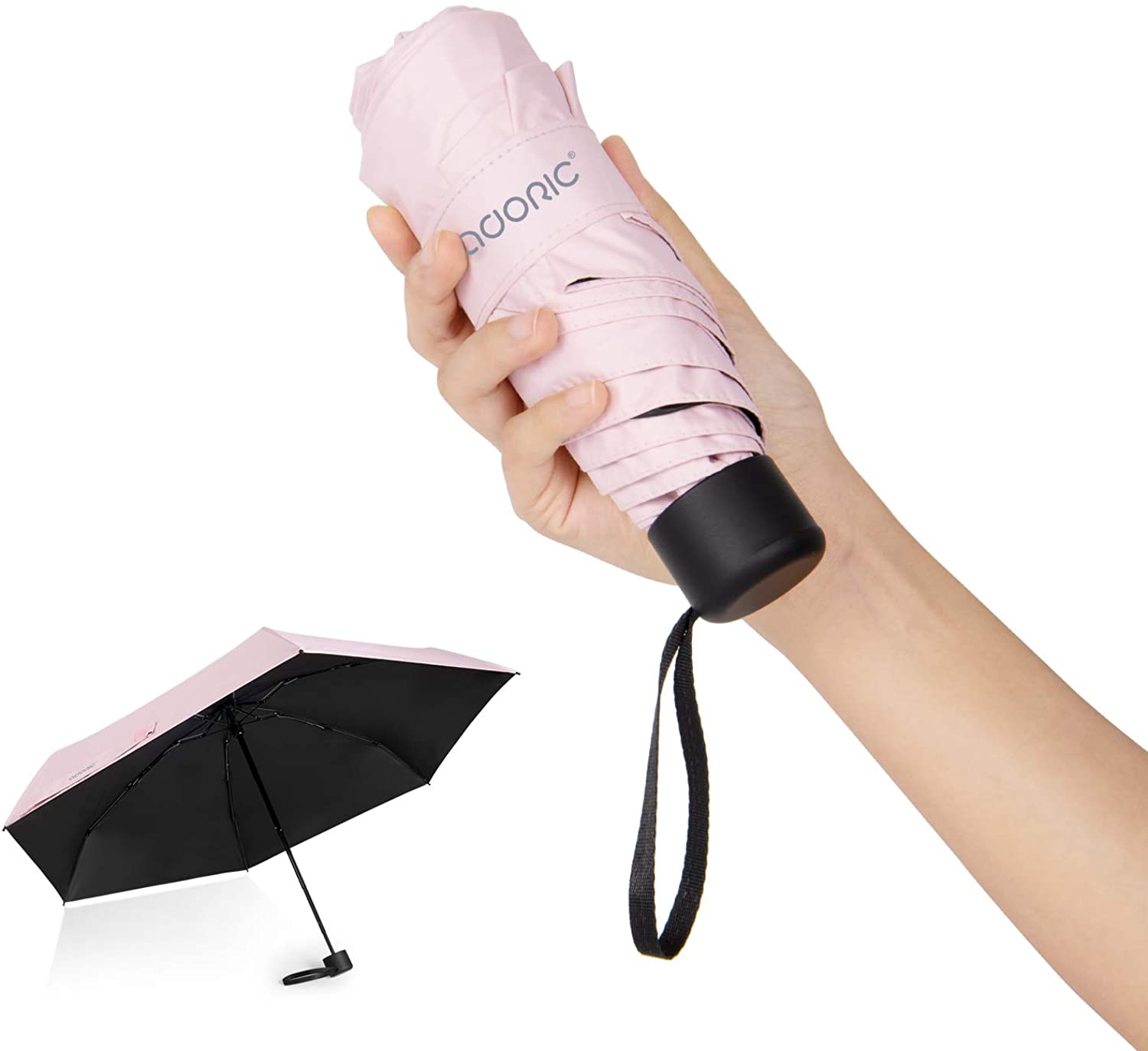 【日本代購-現貨】Auoric 折疊傘 超輕 183g 遮擋UV率 99%遮熱 晴雨兩用 淡粉