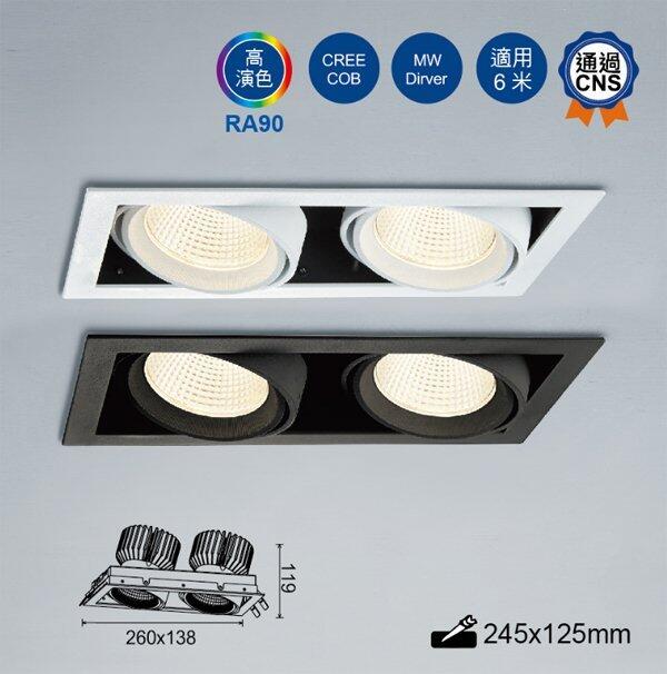 舞光 LED 24W 48W 黑礸石盒燈 (崁入孔24.5X12.5公分) 白光/自然光/暖白光 LED-25130 LED-25131 好商量~